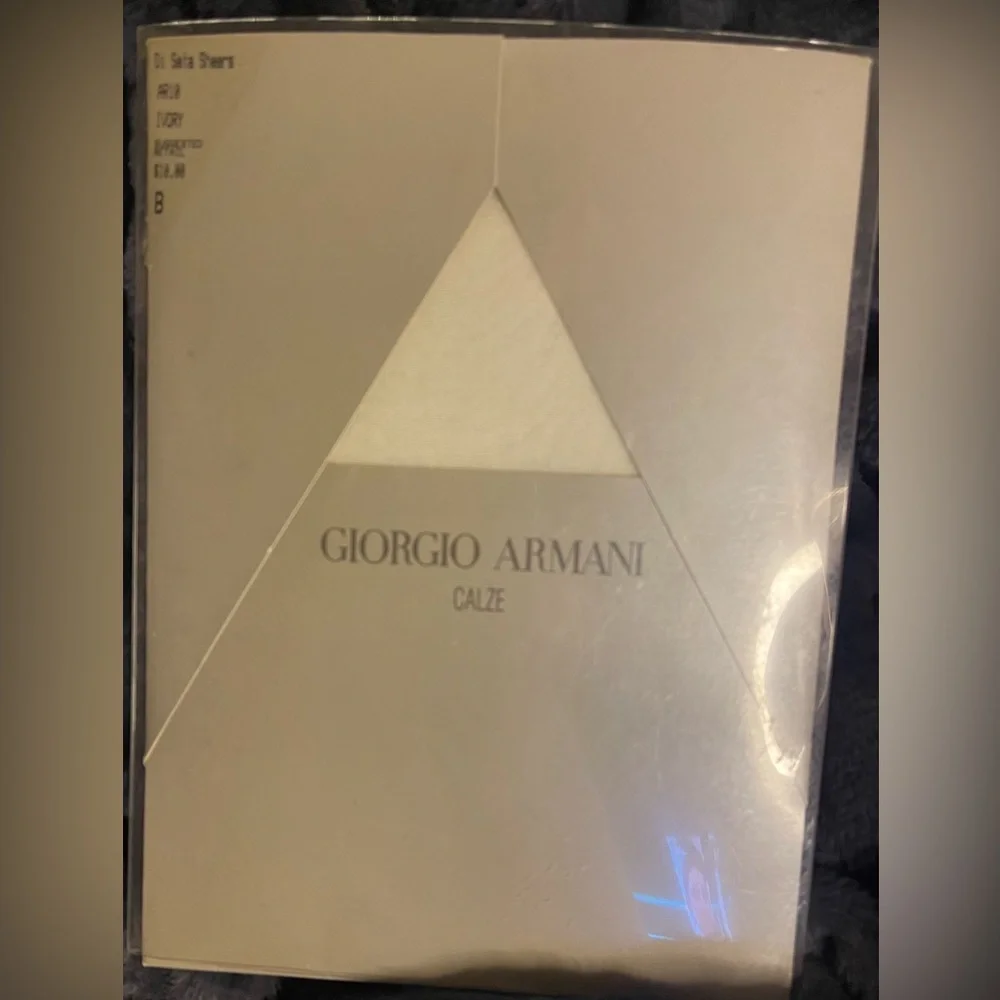 Vintage GIORGIO ARMANI Calze Ol Seta Sheers Pantyhose Tights Hosiery Ivory Sz B